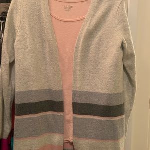 A New Day Cardigan from Target in light gray/charcoal gray & pink in size XXL.